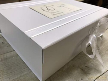 White Cotton Cards BA60A4 - Champagne Gift box, diamond wedding design