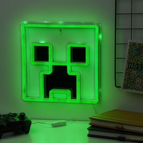 Minecraft Creeper Wall Mountable LED Neon Light (high: 25 cm)