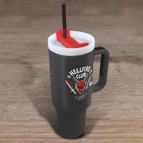 Stranger Things (Hellfire club) kubek podróżny ze słomką (1180 ml)
