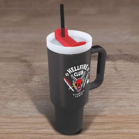 Stranger Things (Hellfire club) kubek podróżny ze słomką (1180 ml)