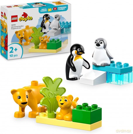 LEGO Duplo Rodziny dzikich zwierząt: pingwiny i lwy (10442) [KLOCKI]