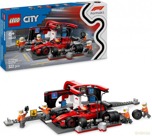 LEGO City F1 Pit stop i mechanika z bolidem Ferrari (60443) [KLOCKI]
