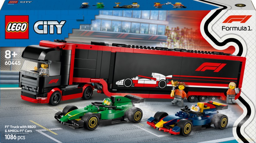 LEGO City F1 Ciężarówka z bolidami RB20 i AMR24 F1 (60445) [KLOCKI]