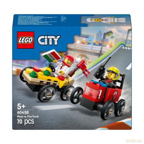 LEGO City Zestaw wyścigówek: pizza kontra wóz strażacki (60458) [KLOCKI]