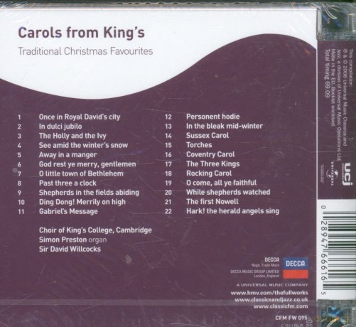Cambridge the Choir of King's College: Carols From King'S College Cambridge [CD]