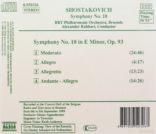 Dmitri Shostakovich: Symphony No. 10 [CD]