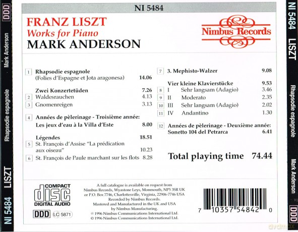Franz Liszt: Liszt - Piano Works [CD]