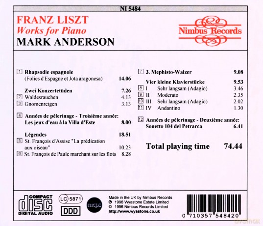Franz Liszt: Liszt - Piano Works [CD]