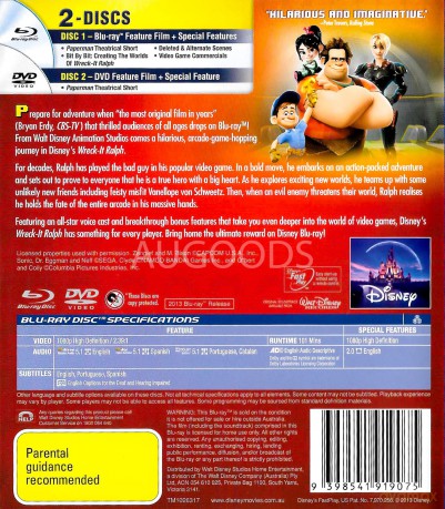Wreck-It Ralph (Ralph Demolka) [Blu-Ray]+[DVD]