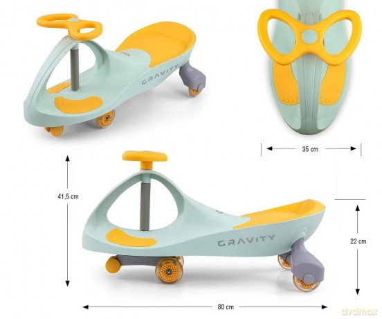 Jeździk grawitacyjny Gravity limonkowo-żółty
