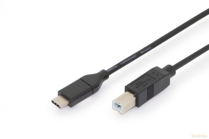 Kabel połączeniowy USB 2.0 HighSpeed Typ USB C/B M/M, Power Delivery 1,8m Czarny
