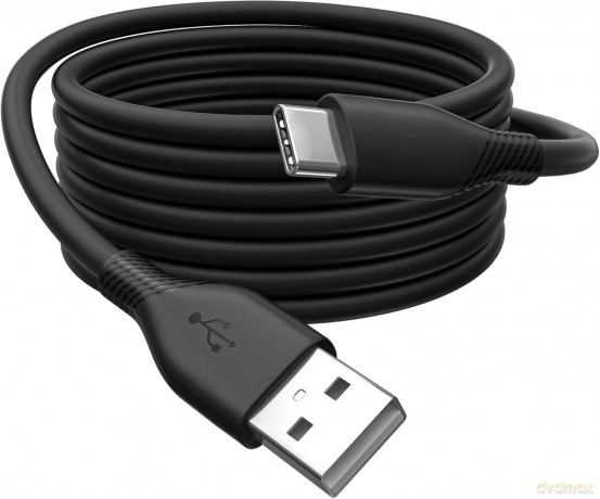 Kabel zasilający silikonowy USB-A - USB-C, USB 2.0 60W, 2m Czarny