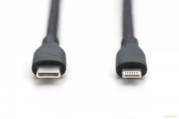 Kabel zasilający silikonowy USB-C - Lightning, USB 2.0 60W, certyfikat MFI, 1m Czarny