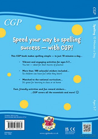 10 Minutes a Day Spelling for Ages 5-7 (with reward stickers) (CGP KS1 Activity Books and Cards) - CGP Books [KSIĄŻKA]