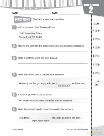 180 Days of Language for Third Grade: Practice, Assess, Diagnose (180 Days of Practice) - Christine Dugan [KSIĄŻKA]