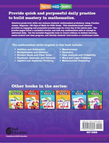 180 Days of Math for Fifth Grade: Practice, Assess, Diagnose (180 Days of Practice) - Jodene Smith [KSIĄŻKA]