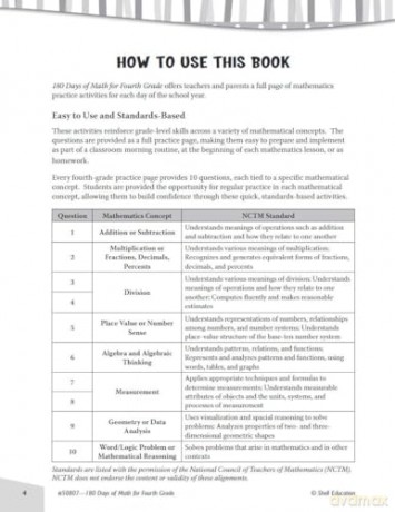 180 Days of Math for Fourth Grade: Practice, Assess, Diagnose (180 Days of Practice) - Jodene Smith [KSIĄŻKA]