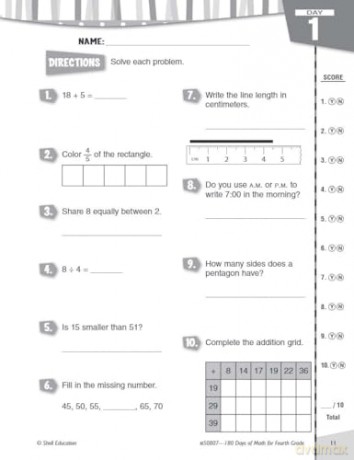 180 Days of Math for Fourth Grade: Practice, Assess, Diagnose (180 Days of Practice) - Jodene Smith [KSIĄŻKA]