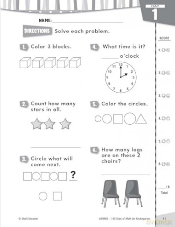 180 Days of Math for Kindergarten: Practice, Assess, Diagnose (180 Days of Practice) - Jodene Smith [KSIĄŻKA]