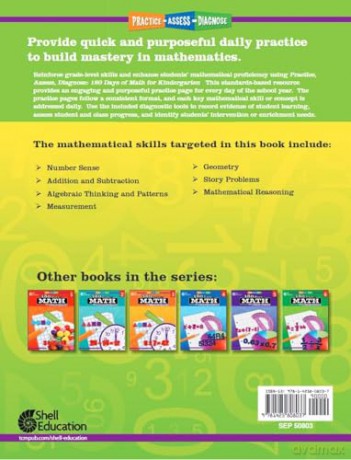 180 Days of Math for Kindergarten: Practice, Assess, Diagnose (180 Days of Practice) - Jodene Smith [KSIĄŻKA]