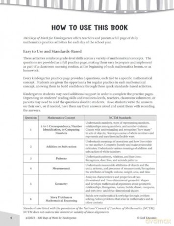 180 Days of Math for Kindergarten: Practice, Assess, Diagnose (180 Days of Practice) - Jodene Smith [KSIĄŻKA]