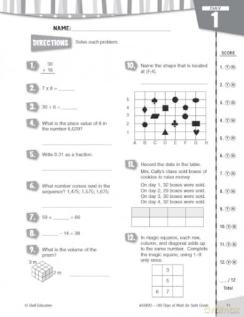 180 Days of Math for Sixth Grade: Practice, Assess, Diagnose (180 Days of Practice) - Jodene Smith [KSIĄŻKA]