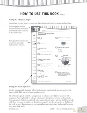 180 Days of Math for Sixth Grade: Practice, Assess, Diagnose (180 Days of Practice) - Jodene Smith [KSIĄŻKA]