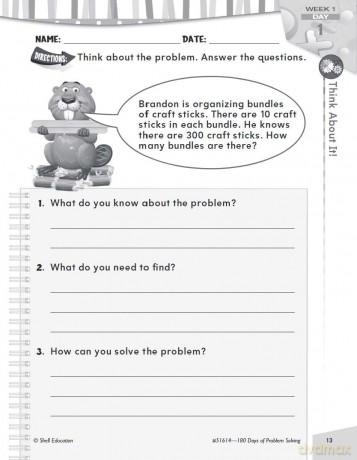180 Days of Problem Solving for Second Grade: Practice, Assess, Diagnose (180 Days of Practice) - Donna Ventura [KSIĄŻKA]