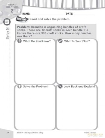 180 Days of Problem Solving for Second Grade: Practice, Assess, Diagnose (180 Days of Practice) - Donna Ventura [KSIĄŻKA]