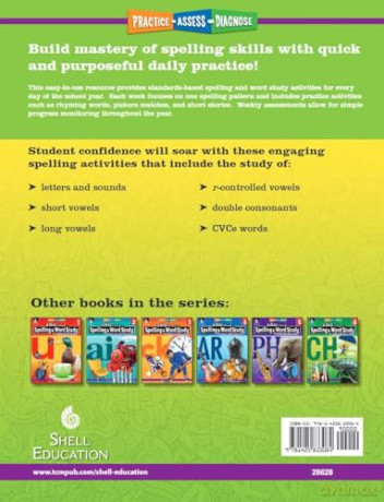 180 Days of Spelling and Word Study for Kindergarten: Practice, Assess, Diagnose (180 Days of Practice) - Shireen Pesez Rhoades [KSIĄŻKA]