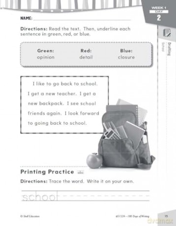 180 Days of Writing for First Grade: Practice, Assess, Diagnose (180 Days of Practice) - Jodene Smith [KSIĄŻKA]