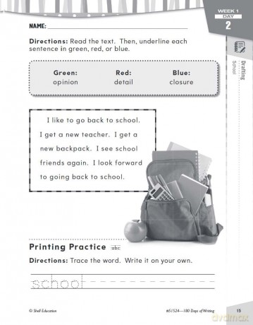 180 Days of Writing for First Grade: Practice, Assess, Diagnose (180 Days of Practice) - Jodene Smith [KSIĄŻKA]