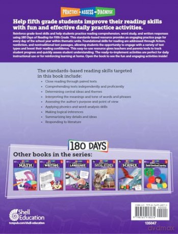 180 Days(tm) Reading for Fifth Grade, 2nd Edition: Practice, Assess, Diagnose (180 Days of Practice) - Kathy Kopp [KSIĄŻKA]