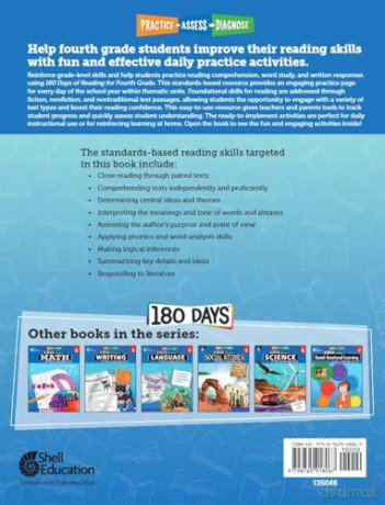 180 Days(tm) Reading for Fourth Grade, 2nd Edition: Practice, Assess, Diagnose (180 Days of Practice) - Curtis Slepian [KSIĄŻKA]