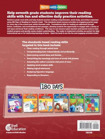 180 Days(tm) Reading for Seventh Grade: Practice, Assess, Diagnose (180 Days of Practice) - Joe Rhatigan [KSIĄŻKA]