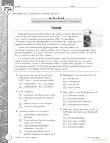 180 Days(tm) Reading for Sixth Grade, 2nd Edition: Practice, Assess, Diagnose (180 Days of Practice) - Joe Rhatigan [KSIĄŻKA]