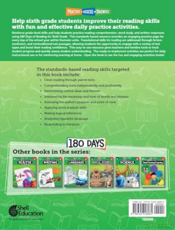 180 Days(tm) Reading for Sixth Grade, 2nd Edition: Practice, Assess, Diagnose (180 Days of Practice) - Joe Rhatigan [KSIĄŻKA]