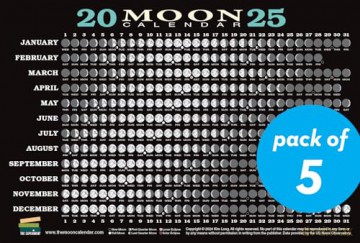 2025 Moon Calendar Card (5 Pack): Lunar Phases, Eclipses, and More! - Kim Long [KSIĄŻKA]