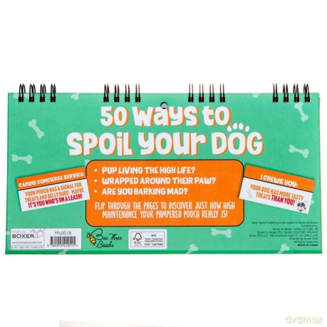 50 Ways To Spoil Your Dog Flipbook: Boxer Gifts Funny Dog Owner Gifts - Bee Three Books [KSIĄŻKA]
