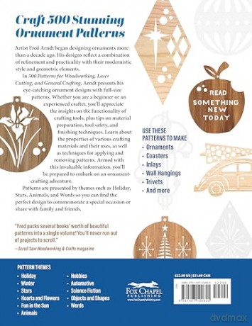 500 Patterns for Woodworking, Laser Cutting, and General Crafting: Full-Size Plans - Fred Arndt [KSIĄŻKA]