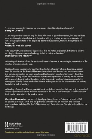 A Reading of Anxiety: Lacan's Seminar X - Christian Fierens [KSIĄŻKA]