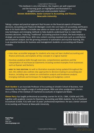 Accounting and Finance for Managers: A Business Decision Making Approach - Matt Bamber [KSIĄŻKA]