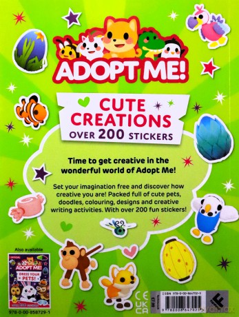 Adopt Me! Cute Creations Sticker Book: The perfect Activity Book for fans of Number 1 favourite online game, Adopt Me! Ideal for ages 7-11 - Uplift Games [KSIĄŻKA]