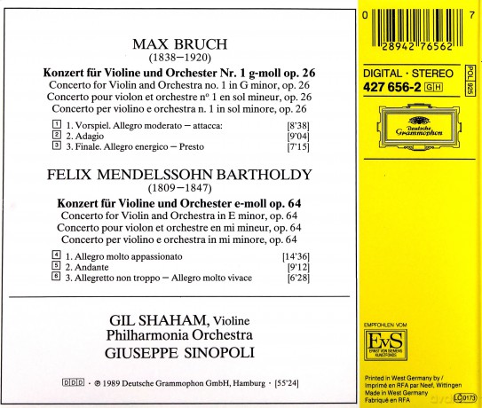 Shaham Pho Sinopoli: Bruch:Vln Cto G Minor + [CD]