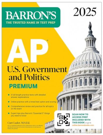 AP U.S. Government and Politics Premium, 2025: Prep Book with 6 Practice Tests + Comprehensive Review + Online Practice (Barron's AP Prep) - Barron's Educational Series [KSIĄŻKA]