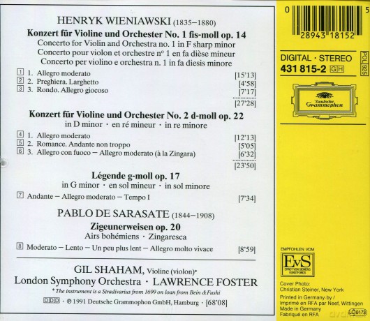 Shaham: Wieniawski:Violin Concertos [CD]