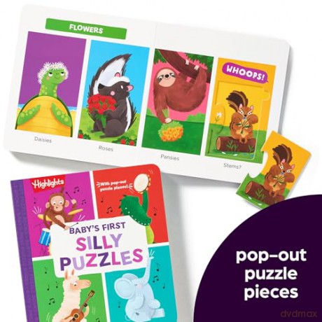 Baby's First Puzzle Books - Interactive Board Books for Babies and Toddlers, 3 Fun Activity Books with Foam Puzzle Pieces, Mazes, Silly Scenes for Play Time (Highlights Baby's First Puzzle) - Highlights [KSIĄŻKA]