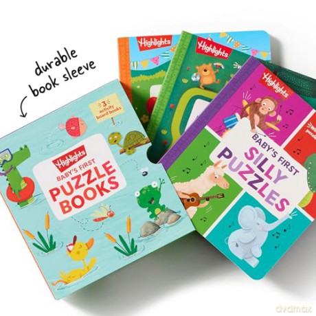 Baby's First Puzzle Books - Interactive Board Books for Babies and Toddlers, 3 Fun Activity Books with Foam Puzzle Pieces, Mazes, Silly Scenes for Play Time (Highlights Baby's First Puzzle) - Highlights [KSIĄŻKA]