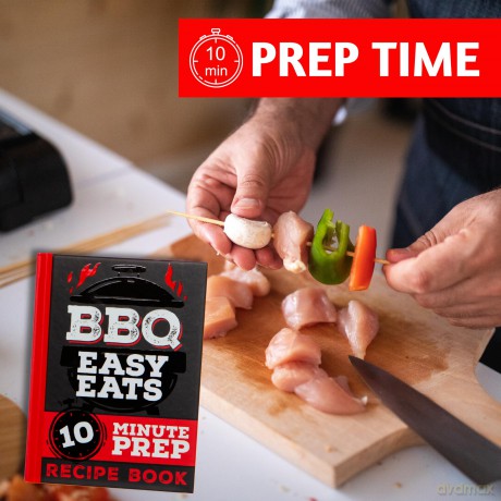 BBQ Easy Eats Recipe Book: 10 Minute Prep - BBQ Gifts For Men - Bee Three Books [KSIĄŻKA]