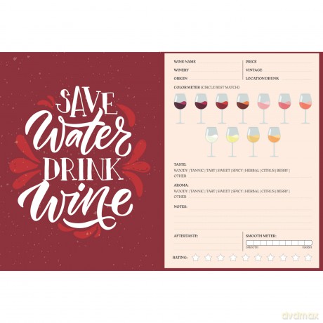 Be Fine and Drink Wine Gift Book: Wine Tasting Journal - Wine Gifts For Her - Bee Three Books [KSIĄŻKA]